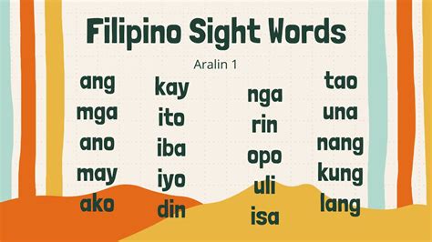 Free Filipino Vocabulary Lists .
